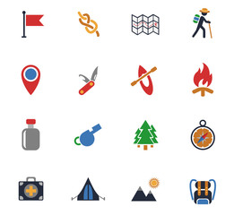 Fototapeta premium day of skouts icon set