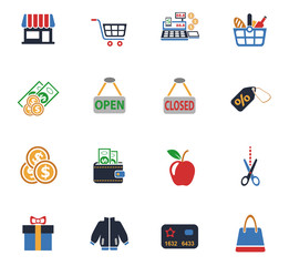 shopping icon set