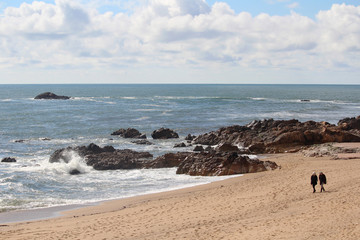 Atlantic Ocean seaside in Porto, Portugal