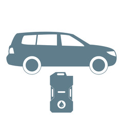 Stylized icon of the car and canister of gasoline