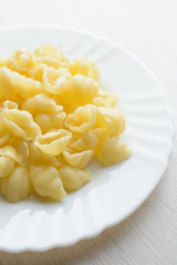 Cones on a white plate