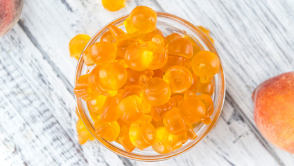 Heap of gummy Peaches