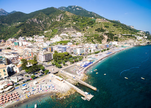 Aerial View of Maiori, Amalfi coast, Italy