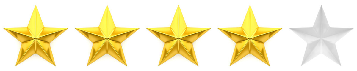 Zero to five star review or rating