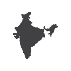 India map silhouette illustration