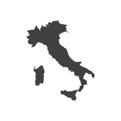 Italy map silhouette illustration