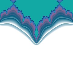 Upper ornate blue decoration on white background