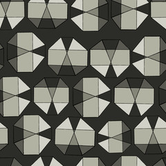 Seamless geometric pattern with abstract line shapes 3