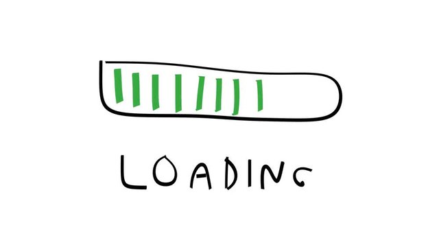 Illustrated loading bar animation. HD video with alpha matte.