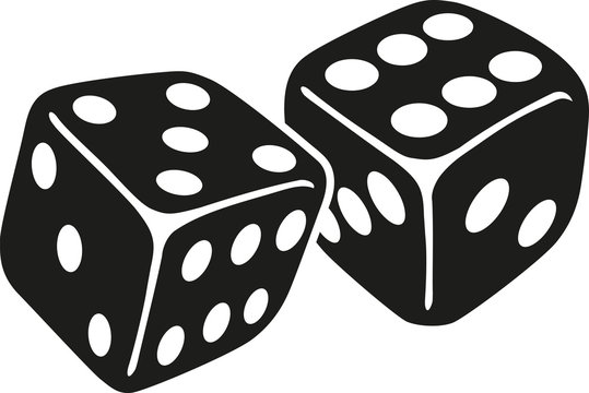 Two dice with number five and six