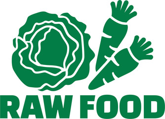 Raw food with icons