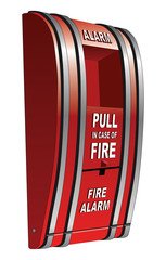 Fire Alarm Isolated is an illustration of a red pull type fire alarm that is common in public buildings such as schools.