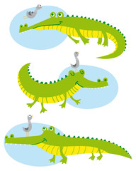 Obraz premium lustration with funny crocodiles