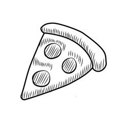 Doodle style pizza. Hand drawn illustrations. Eps 10 vector illustration