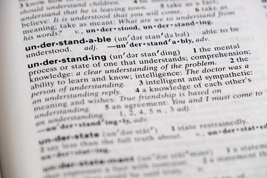 Understanding defined in a dictionary.