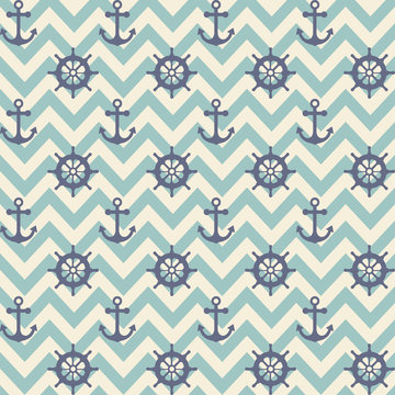 seamless anchor pattern and background vector illustration