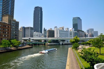 Naklejka premium 大阪 中之島周辺の風景