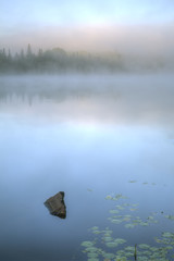 Misty Dawn on a Lake in Ontario, Canada