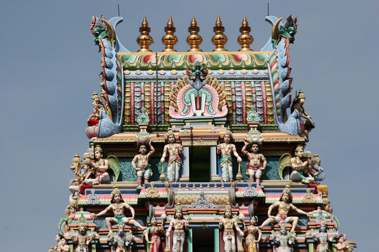 Hindu Temple figurines in a singapore temple
