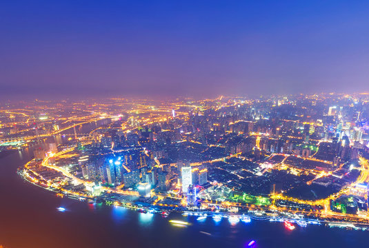 shanghai lujiazui financial center aside the huangpu river.