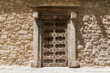 Ancient wooden doors in Kyrenia, Northern Cyprus