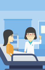 Doctor visiting patient vector illustration.