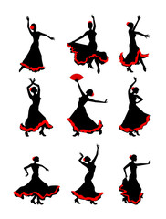 Girl dancing flamenco - obrazy, fototapety, plakaty