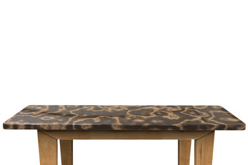 empty granite table on white background