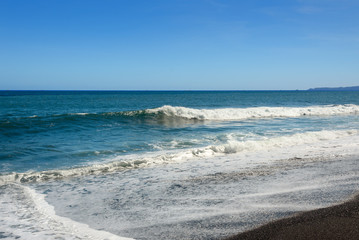 Black sand volcanic beach