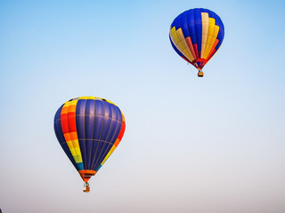 hot air balloon airship in journey on sky