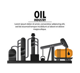 container drop oil pump industry production petroleum icon, Vector illustration