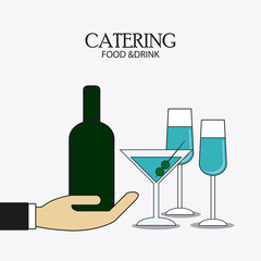 bottle cocktail drink catering service menu food icon, Vector illustration