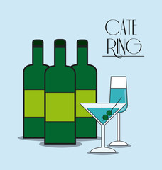 bottle cocktail drink catering service menu food icon, Vector illustration