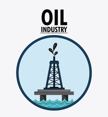 tower seal stamp oil industry production petroleum icon, vector illustration