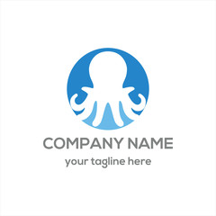 octopus smart phone logo vector