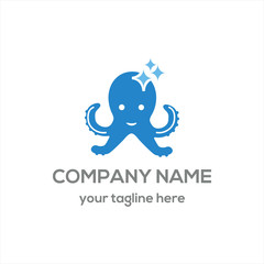 octopus smart phone logo vector