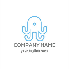 octopus smart phone logo vector