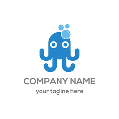 octopus smart phone logo vector