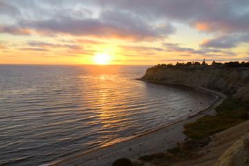 西海岸の夕焼け