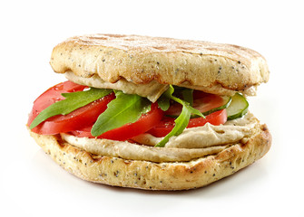 sandwich with hummus and vegetables
