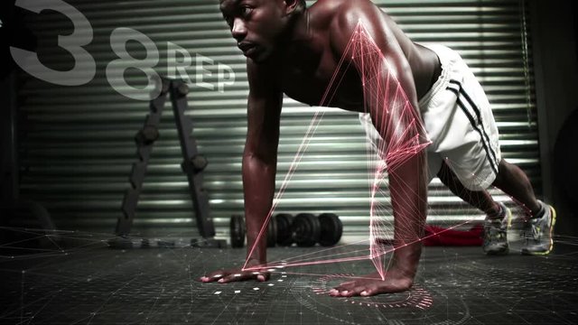 Athlete performing push-up