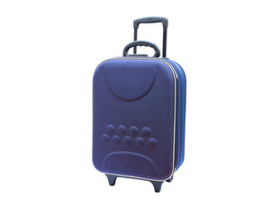 blue suitcases, isolated.