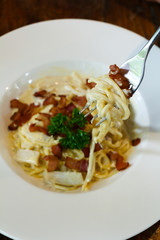 carbonara with bacon