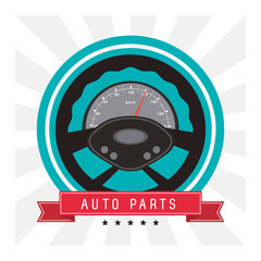 rudder auto parts vehicle car repair machine garage icon. Isolated and striped illustration