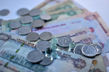 Close up Dirhams currency, United Arab Emirates