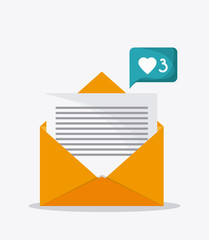 envelope mail message chat communication icon. Colorfull and flat illustration vector