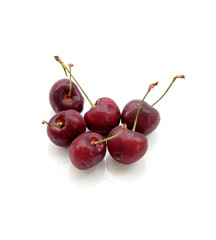 red cherry on a white background