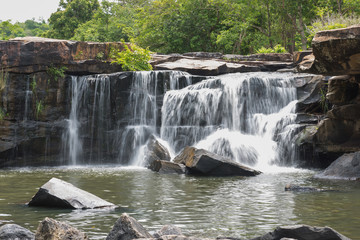 Naklejka premium The waterfall in Tad Tone waterfall national park