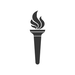 Torch symbol silhouette icon vector