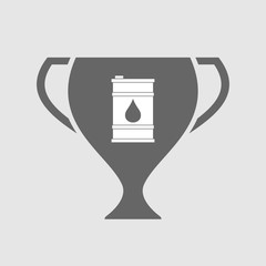 Isolated award cup icon with a barrel of oil
